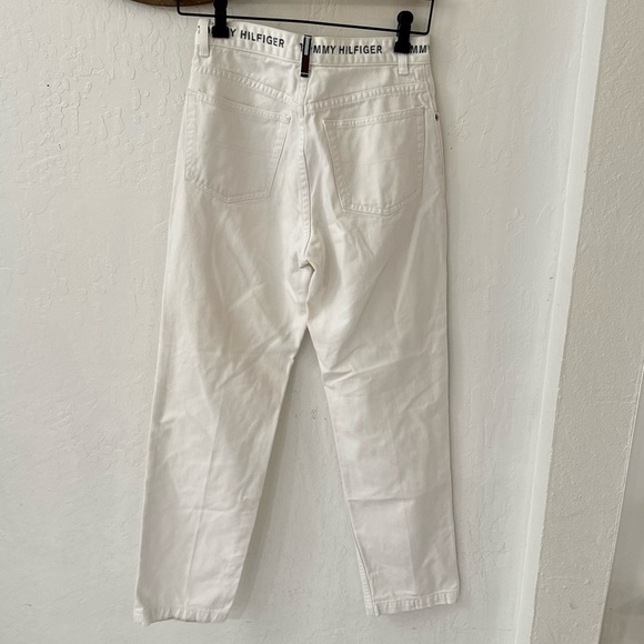 Vintage White Tommy Hilfiger High Rise Stamped Logo Waist Band Size 6 - Picture 3 of 14